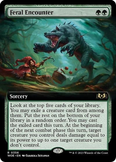 Feral Encounter Extended Art Wilds of Eldraine Magic card