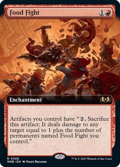 Food Fight Extended Art Wilds of Eldraine Magic card