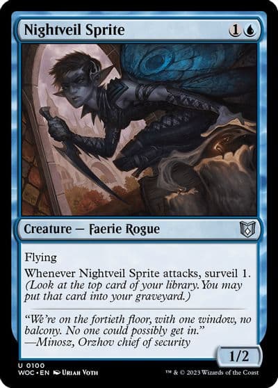 Nightveil Sprite Commander: Wilds of Eldraine Magic card