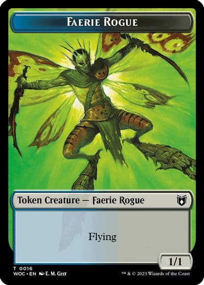 Faerie Rogue 0016 Faerie Double Sided Token Commander: Wilds of Eldraine Magic card
