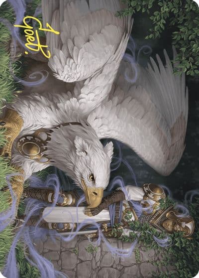 Dutiful Griffin Art Card Gold Stamped Signature Art Series: Wilds of Eldraine Magic card