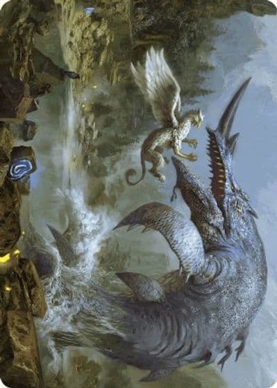 Horned Loch Whale Art Card Art Series: Wilds of Eldraine Magic card
