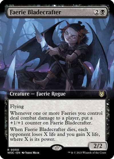 Faerie Bladecrafter Extended Art Commander: Wilds of Eldraine Magic card
