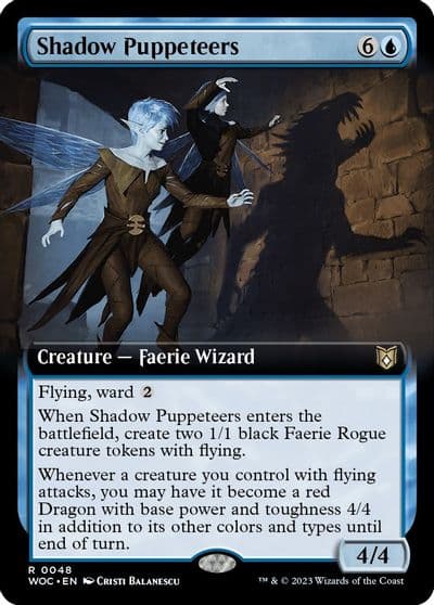 Shadow Puppeteers Extended Art Commander: Wilds of Eldraine Magic card