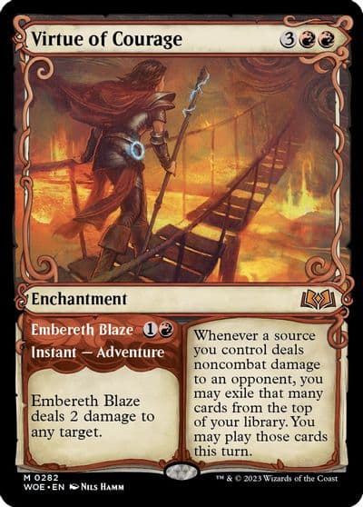 Virtue of Courage Showcase Wilds of Eldraine Magic card