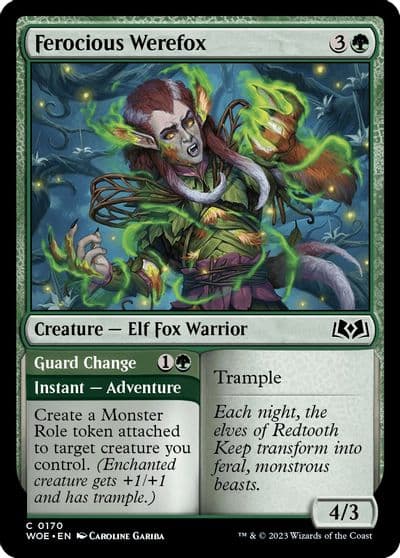 Ferocious Werefox Wilds of Eldraine Magic card
