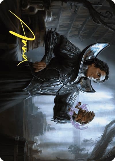 Spiteful Hexmage Art Card Gold Stamped Signature Art Series: Wilds of Eldraine Magic card