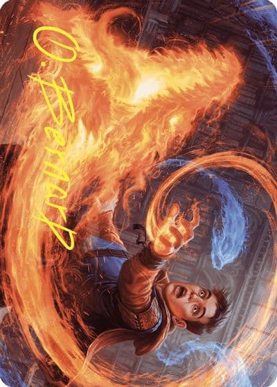 Frantic Firebolt Art Card Gold Stamped Signature Art Series: Wilds of Eldraine Magic card