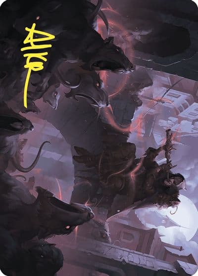 Gnawing Crescendo Art Card Gold Stamped Signature Art Series: Wilds of Eldraine Magic card