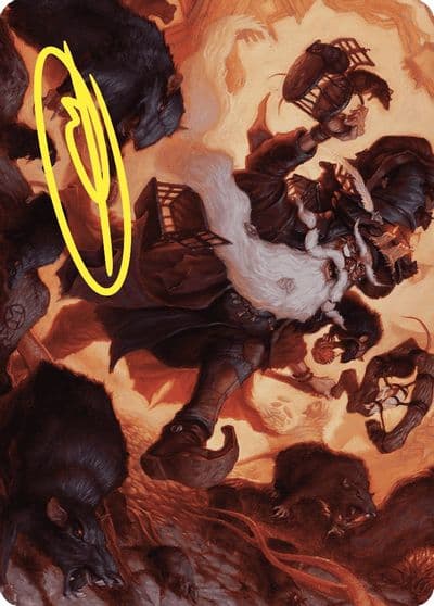 Tattered Ratter Art Card Gold Stamped Signature Art Series: Wilds of Eldraine Magic card