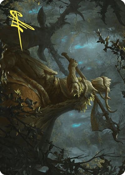 Verdant Outrider Art Card Gold Stamped Signature Art Series: Wilds of Eldraine Magic card