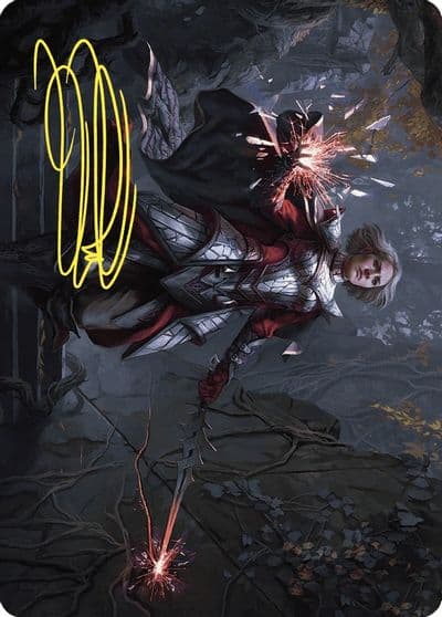 Rowan Scion of War Art Card 31 81 Gold Stamped Signature Art Series: Wilds of Eldraine Magic card