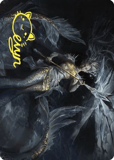 Sharae of Numbing Depths Art Card Gold Stamped Signature Art Series: Wilds of Eldraine Magic card