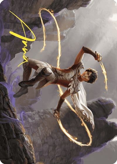 Kellan the Fae Blooded Art Card Gold Stamped Signature Art Series: Wilds of Eldraine Magic card