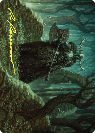 Mosswood Dreadknight Art Card Gold Stamped Signature Art Series: Wilds of Eldraine Magic card