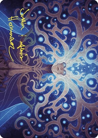 Omniscience Art Card Gold Stamped Signature Art Series: Wilds of Eldraine Magic card