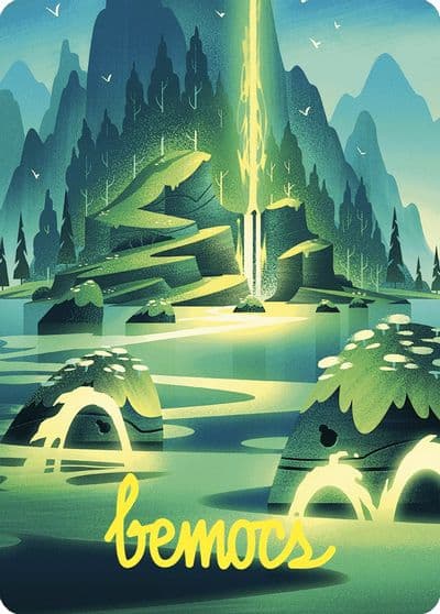 Leyline of Abundance Art Card Gold Stamped Signature Art Series: Wilds of Eldraine Magic card