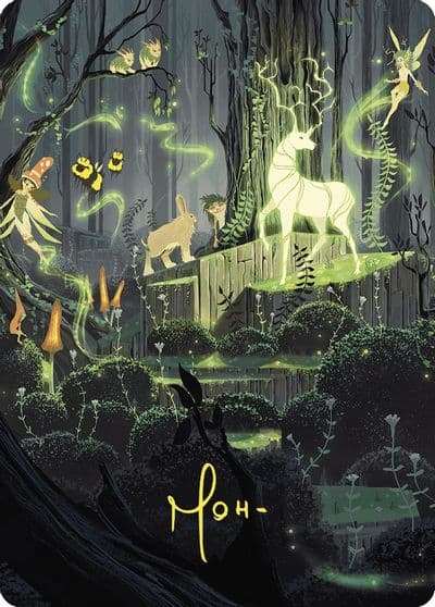Primal Vigor Art Card Gold Stamped Signature Art Series: Wilds of Eldraine Magic card