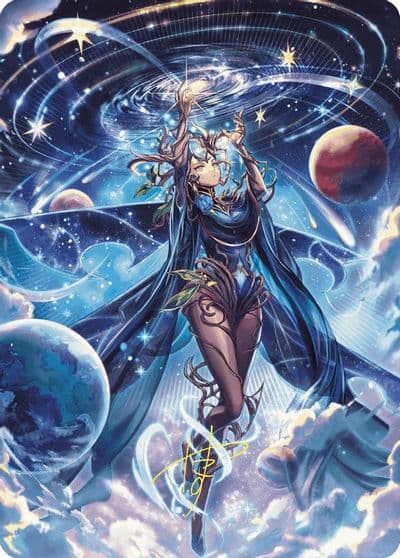 Omniscience Anime Art Card Gold Stamped Signature Art Series: Wilds of Eldraine Magic card