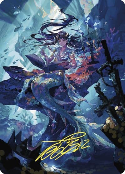 Rhystic Study Art Card Gold Stamped Signature Art Series: Wilds of Eldraine Magic card