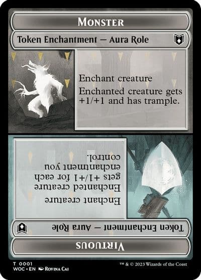 Monster Role Virtuous Role Royal Role Virtuous Role Double Sided Token Commander: Wilds of Eldraine Magic card