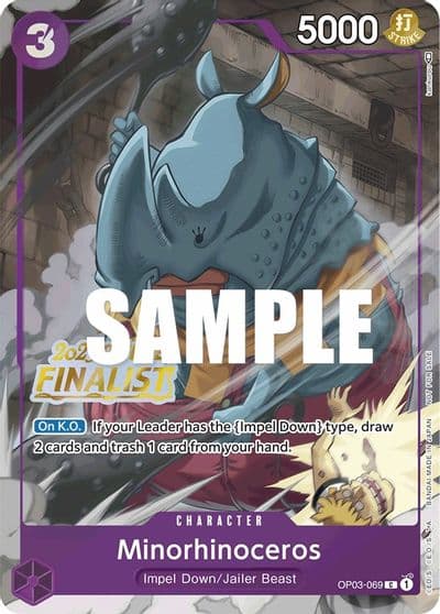 Minorhinoceros Offline Regional 2023 Finalist One Piece Promotion Cards One Piece card