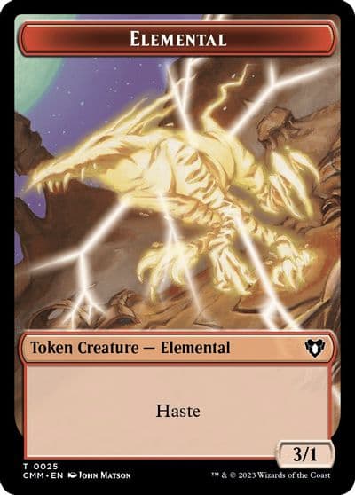 Elemental 0025 Saproling Double Sided Token Commander Masters Magic card