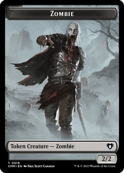 Zombie 0019 Emblem Ob Nixilis of the Black Oath Double Sided Token Commander Masters Magic card