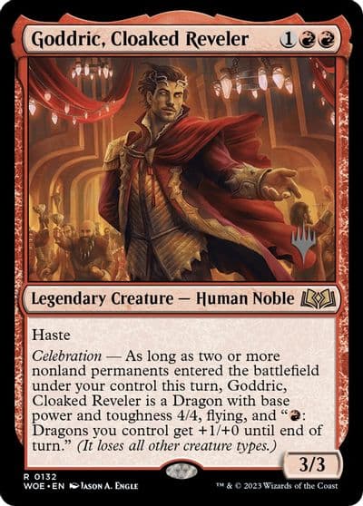 Goddric Cloaked Reveler Promo Pack: Wilds of Eldraine Magic card