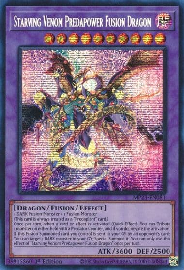 Starving Venom Predapower Fusion Dragon 25th Anniversary Tin: Dueling Heroes Mega Pack Yu-Gi-Oh! card
