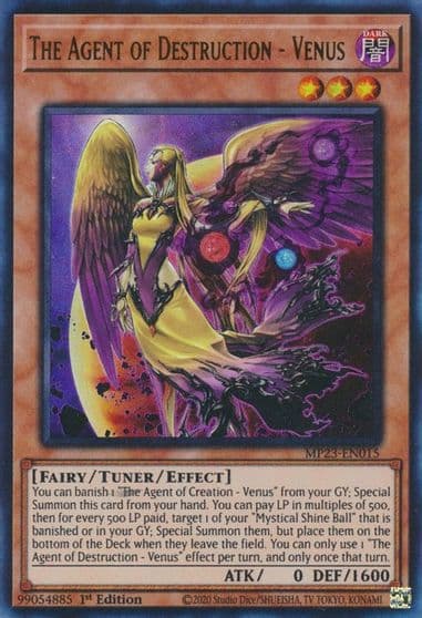 The Agent of Destruction Venus 25th Anniversary Tin: Dueling Heroes Mega Pack Yu-Gi-Oh! card