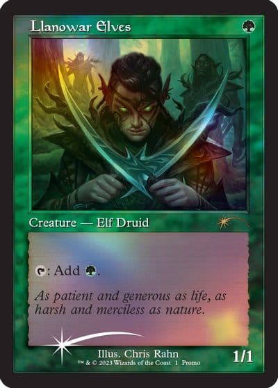 Llanowar Elves Retro Frame Media Promos Magic card