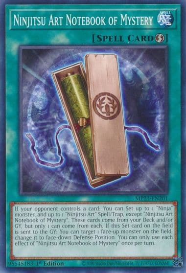 Ninjitsu Art Notebook of Mystery 25th Anniversary Tin: Dueling Heroes Mega Pack Yu-Gi-Oh! card