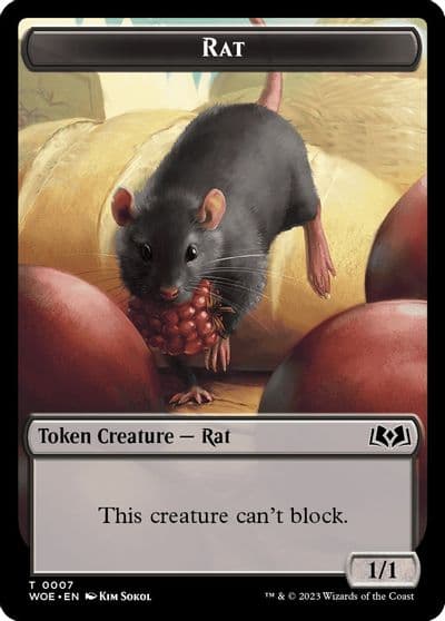 Rat Food 0010 Double Sided Token Wilds of Eldraine Magic card