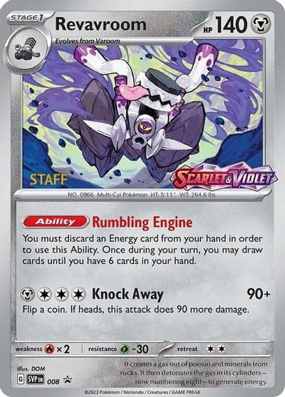 Revavroom - 008 (Prerelease) [Staff] SV: Scarlet & Violet Promo Cards Pokemon card
