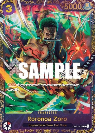 Roronoa Zoro OP01 025 Treasure Cup One Piece Promotion Cards One Piece card