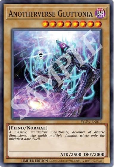 Anotherverse Gluttonia SR Yu-Gi-Oh! Championship Series Prize Cards Yu-Gi-Oh! card