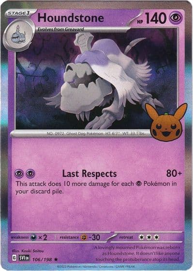 Houndstone Trick or Trade BOOster Bundle 2023 Pokemon card