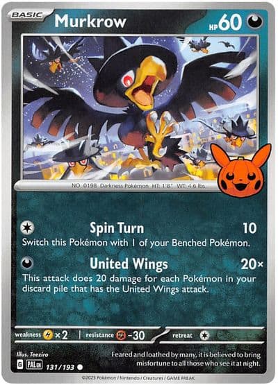 Murkrow Trick or Trade BOOster Bundle 2023 Pokemon card