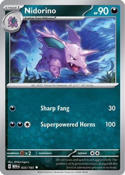 Nidorino SV: Scarlet & Violet 151 Pokemon card