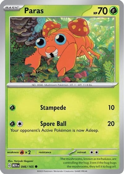 Paras SV: Scarlet & Violet 151 Pokemon card