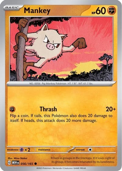Mankey SV: Scarlet & Violet 151 Pokemon card