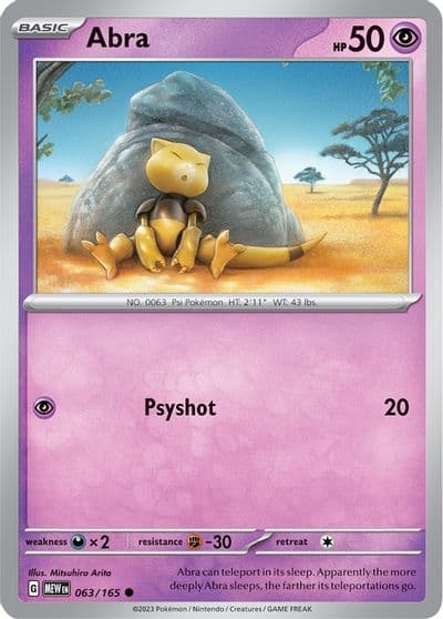 Abra SV: Scarlet & Violet 151 Pokemon card