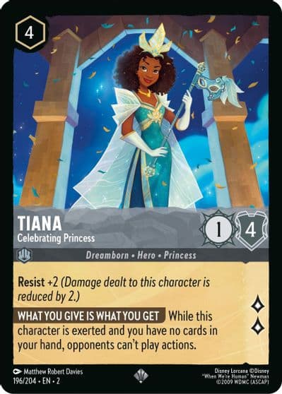 Tiana Celebrating Princess Rise of the Floodborn Lorcana card