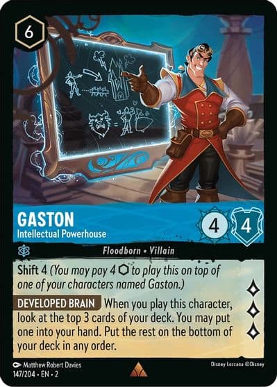 Gaston Intellectual Powerhouse Rise of the Floodborn Lorcana card