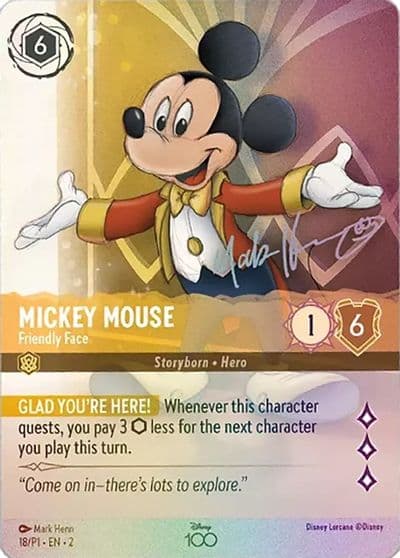 Mickey Mouse Friendly Face Alternate Art Disney100 Promos Lorcana card