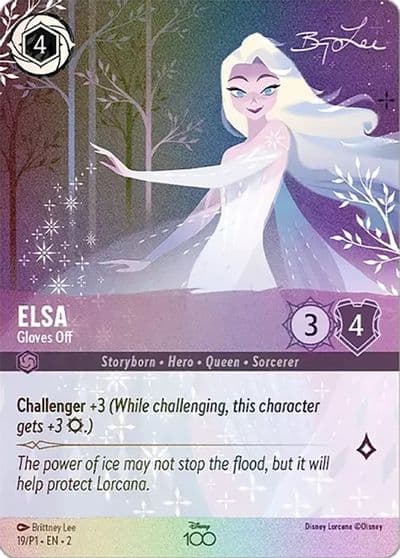 Elsa Gloves Off Alternate Art Disney100 Promos Lorcana card