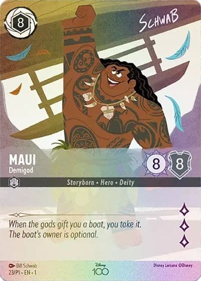 Maui Demigod Alternate Art Disney100 Promos Lorcana card