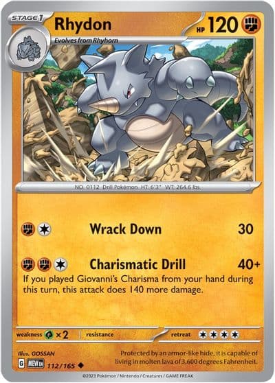 Rhydon SV: Scarlet & Violet 151 Pokemon card