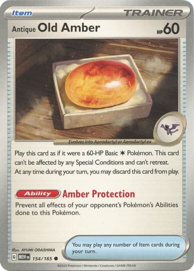 Antique Old Amber SV: Scarlet & Violet 151 Pokemon card